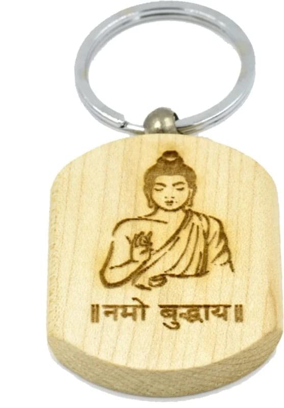 Balajii hub Buddhay Engraved Handcrafted Wooden Key Chain Key Chain-picture-22