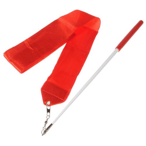 4m Dance Ribbon Wand Gym Rhythmic Art Gymnastic Ballet Streamer Twirling Rod Red