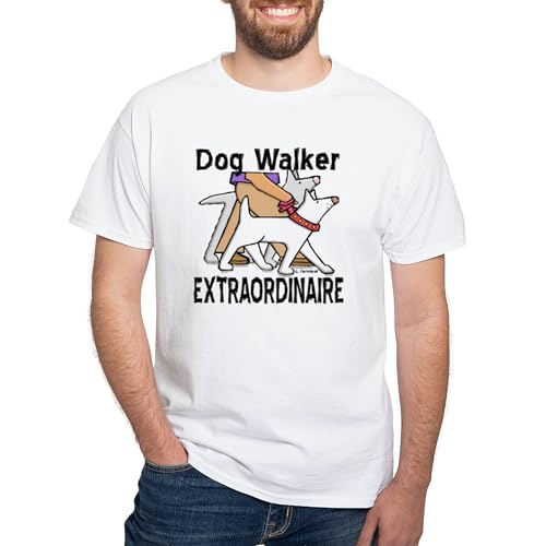 CafePress Dog Walker Extraordinaire White T Shirt Men's Traditional Fit White Casual Tshirt