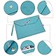 Wonderpool A4 Umschlaghülle Aktenmappe Datei-Hülle Verdicktem PU Leder mit Andgelenkriemen und Taschen Beutel für Dokumente Schreibwaren Tablet-PC Halter Organizer Tasche (Cyan)