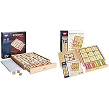 BOHS 9x9 Grid Wooden Sudoku Board Game + 3 in1 Rainbow Sudoku Game - Desktop Brain Teaser Toys