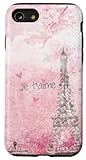 iPhone SE (2020) / 7 / 8 Cute Paris Eiffel Tower Pastel Rose Pink Je T'aime Case