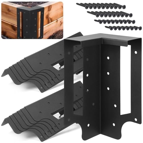 MorningRo 12 Pack Raised Garden Bed Corner Brackets with Securing Lip Fits Lumber up to 2 x 12 Metal Garden Corner Bracket for Wood Frame Bed 4.7 L x 2 W x 10.5 H