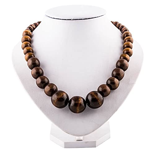 Evbea Wood Bead Necklace Africa Wooden Chain Statement Unisex Chunky Necklaces #TOP2