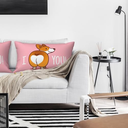 Housse de coussin en lin motif corgi lavable pour protéger vos canapés - 8