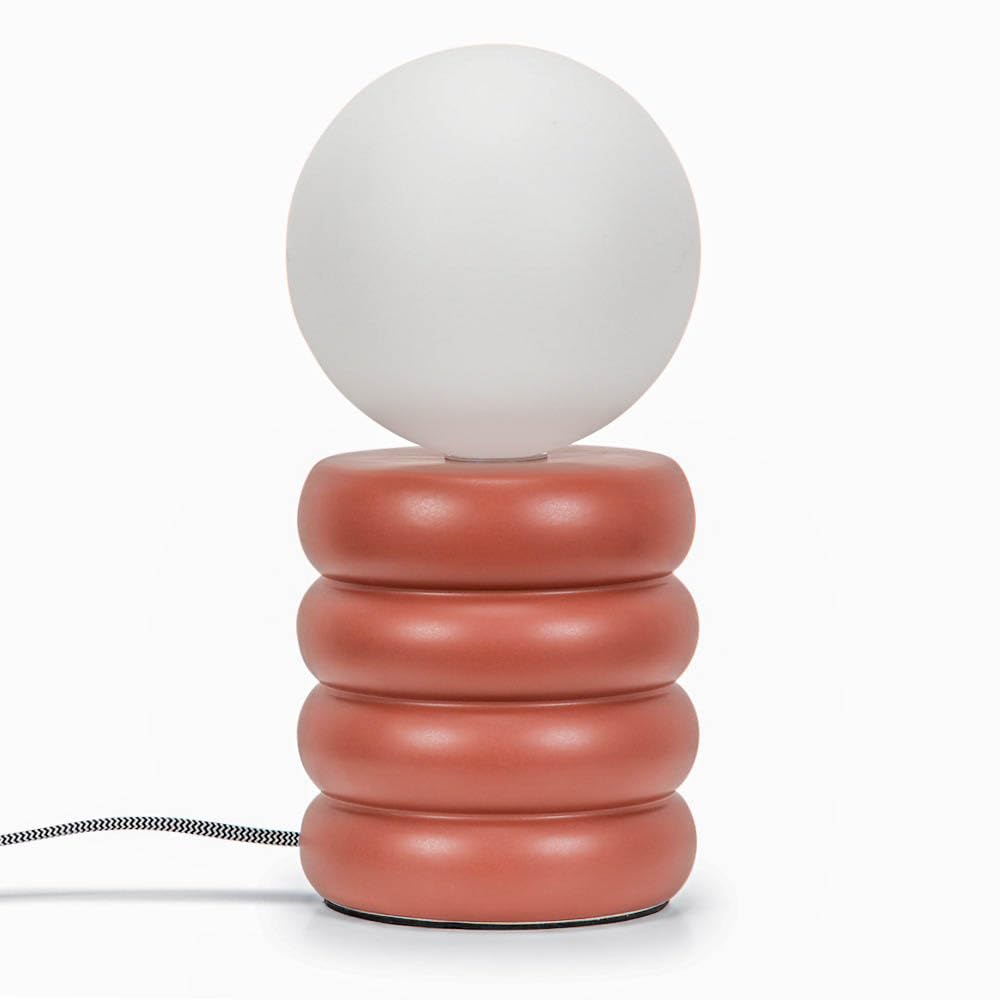 ValueLights | Modern Rust Stacked Ceramic Bedside Table Lamp with Opal Globe Lampshade Living Room Bedroom Light | Table Lamps, Home Décor & Improvement Essential