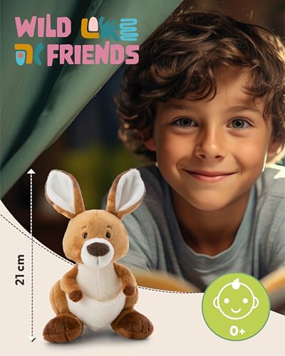 NICI Kuscheltier Känguru Kelly 21cm - braun - Stofftier aus weichem Plüsch, niedliches Plüschtier zum Kuscheln und Spielen, für Kinder & Erwachsene, tolle Geschenkidee - 61713