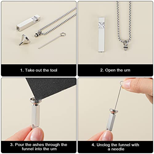 Sureio Urn Necklace for Men Women Bar Urn Necklace for Ashes Stainless Steel Mom Memorial Cremation Jewelry Pendant Keepsake3