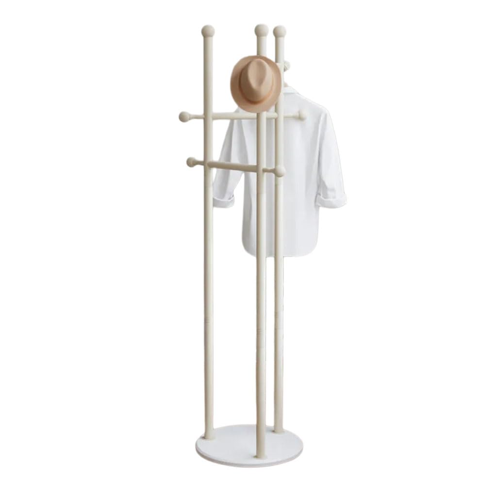 HRGKLMN Coat Stand Freestanding Modern Coat Rack Metal with Multiple Hooks, Sturdy Coat Hanger Stand for Home Office Entrance Area,White