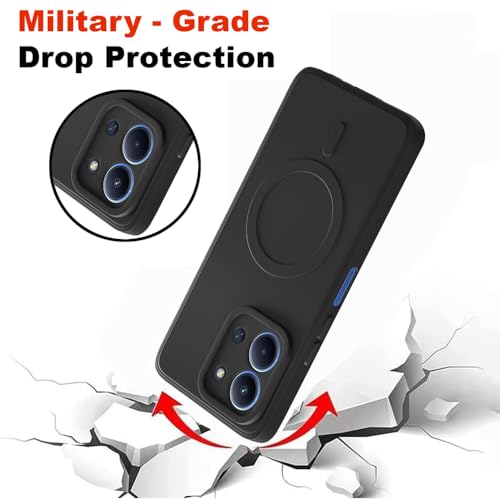 Image of Back Cover | MagFit Ring Design (Non-Magnetic) | Shockproof Case | Anti-Slip Grip | Raised Camera Edges | Slim Protective Case for Mi Redmi 15C 4G / Poco C85 4G (Matte Black)