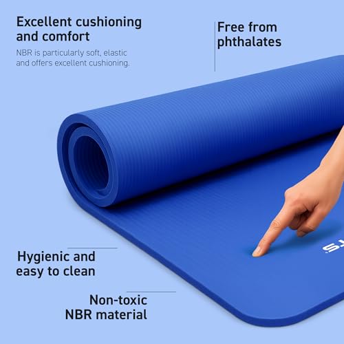 Image of MSPORTS Yoga Mat Premium Non Slip Thick - Extra Comfortable Exercise Mat for Home Workouts, Pilates, Stretching & Gym - Cushioned NBR Foam, Gym Mat with Strap, for Women & Men