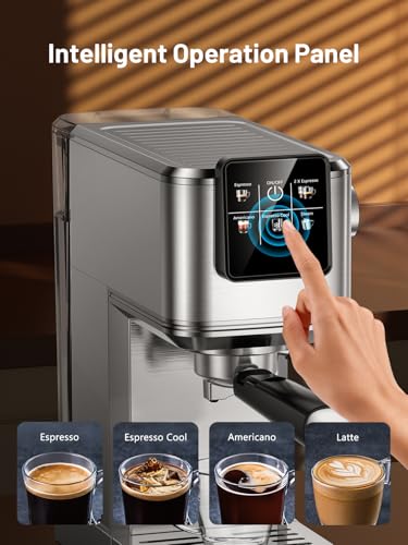 Image of KEENSTAR 20Bar Espresso Machine with Rapid Cold Brew, Hot & Iced Coffee Machine, Espresso Maker with Milk Frother Steam Wand, Touch Screen with 40oz Water Tank for Latte, Cappuccino, Gift