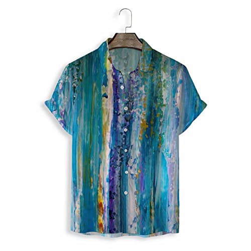 Chemise de plage manches courtes bleue pour vacances d'été