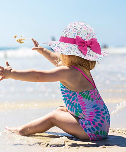 Zando Baby Girl Sun Hat Wide Brim Summer Hats Uv Protection Bucket Hat Caps Cute Bow Beanies Beach Hat For Baby Girls Boys White Cheery 12-24 Months #TOP4
