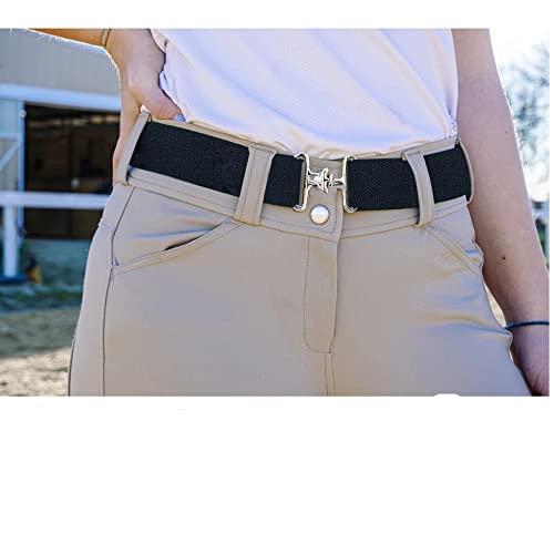 1.5-inch Elastic Equestrian Belt with Stretchable Waist Belt with Surcingle Buckle Horses Leather Key Strap Riding Belt for Horseback Equestrian Sports2
