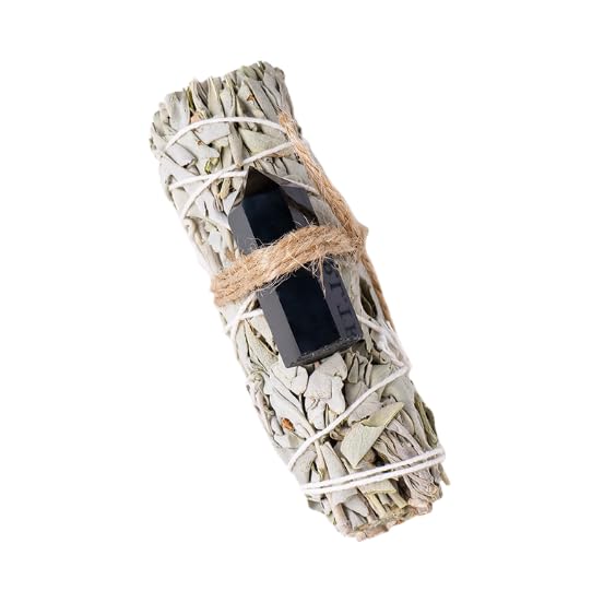 Namzi 1 Piece Natural California White Rat Tail Grass Black Single Pointed Energy Stone Hexagonal Prism Aromatherapy Wand Cedar Wand Set Aromatherapy Ornament Decoration