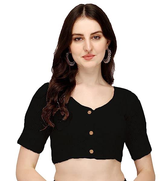 sumaira tex Women's Cotton Chikankari Embroidery Work Readymade Saree Blouse-picture-27