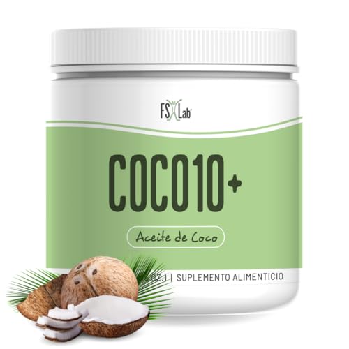 FS LAB - Coco10+ de NaturalSlim de Frank Suárez - Aceite de Coco con la Co-Enzima Japonesa Q10-454 gramos