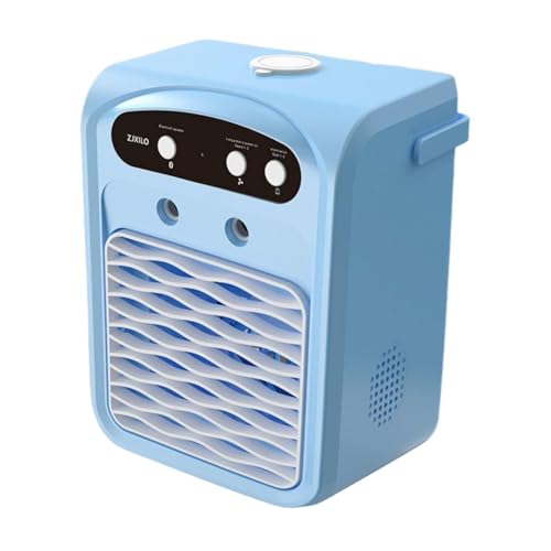 Aire Acondicionado Para Habitaciones - Enfriador De Aire Interior De 3 Velocidades Con Luz | Enfriador Evaporativo Con Tanque Ďe Agua Đe 1L Y Altavoz Inalámbrico, Humidificador Para Apartamentos, Tien