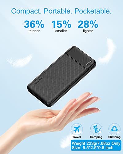 Asperx Portable Charger, Pd 22.5W 10000Mah Usb C Power Bank Fast Charging, Daul Output Portable Phone Charger Battery Pack Charger Portable For Iphone 14/13/12/11, Samsung S21/22 Google Ipad And More #TOP3