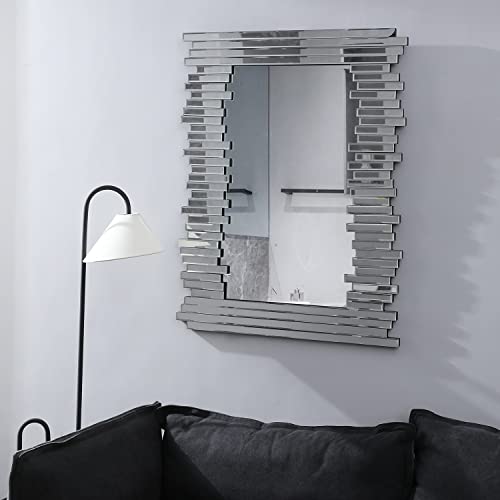 Jacuko Rectangular Wall Mirrors Decorative - Large Venetian Wall Mirror For Home 30.7" W X39.57” H #TOP5