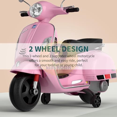 Image of KidsROAR 12V Electric Bike for Kids with Remote Control, Battery Operated Scooter Bike for Boys & Girls, Wide Seat, Music & Lights, Safe Ride-On for 2-6 Years, Manual & Remote Control (Pink)