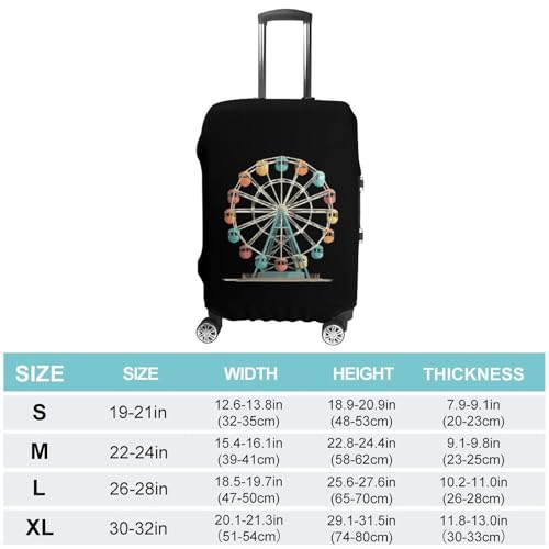 Ferris Wheel Funny Travel Luggage Cover Baggage Suitcase Cover Protector Skins 19-32 Inch2