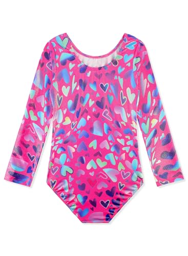 HOZIY Gymnastics Leotards for Girls Unicorn Pink Purple Sparkly Dancewear Activewear Quick Dry