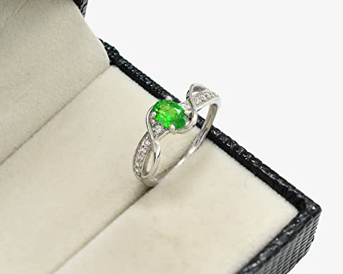 4.5 X 6.5 MM Oval Cut Natural Tsavorite Green Garnet Gemstone Ring 925 Sterling Silver January Birthstone Green Garnet Jewelry Promise Ring Birthday Gift For Mom (RG-7927)3
