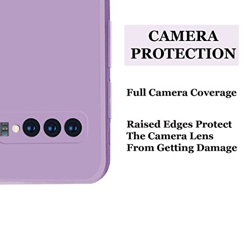 Image of A rtistque Liquid TPU Silicone Matte Shockproof Flexible with Camera Protection Soft Back Cover Case for Samsung S10 - Purple