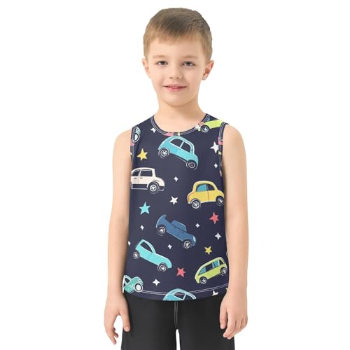 Boys' Tank Top Shirt Colorful Car Star Pattern Sleeveless T-Shirts2