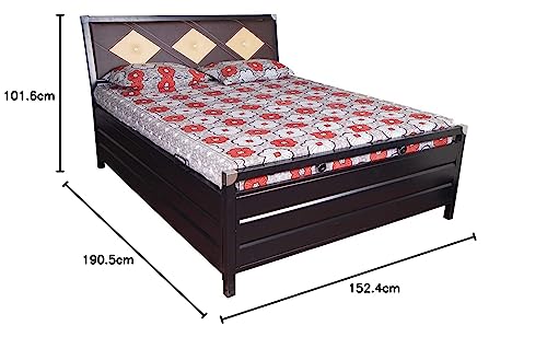 Image of Queen Size 6X5 Metal Hydraulic Storage Bed - Matte Black Finish, No Mattress Included (75X60 INCH)