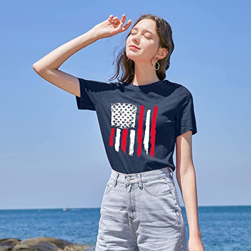 Patriotic Shirts for Women American Flag Shirt 4th of July Tshirt Graphic Tees Casual Short Sleeve Tee Top2