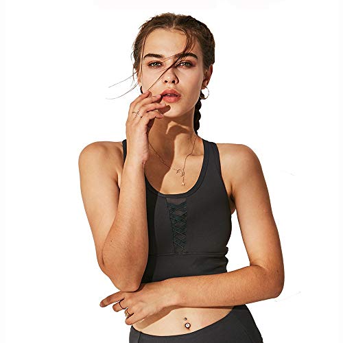 ZoSiP Women's Sportswear Quick Drying Clothing Women's Quick-Dry Yoga Wear Shock High Intensity Jogging Fitness Super Soft Bra, Synthetic fibre, gray, Large