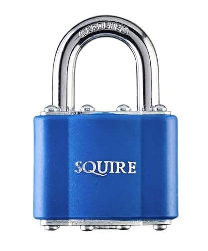 Squire Medium Duty Keyed Padlock (35 CLR Blue) - Open Shackle Coloured Padlock - Covered Laminated Steel for Corrosion Resistance - Weatherproof Lock for Home, School, Shed & Gym (Blue, 44 mm)
