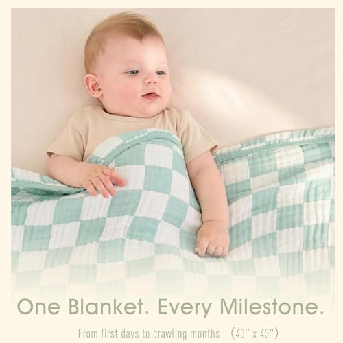 Image of Ultra Soft Muslin Baby Blanket, A Versatile Swaddle and Bed Blanket for Babies, Toddlers, Boys, and Girls (1 Pack).