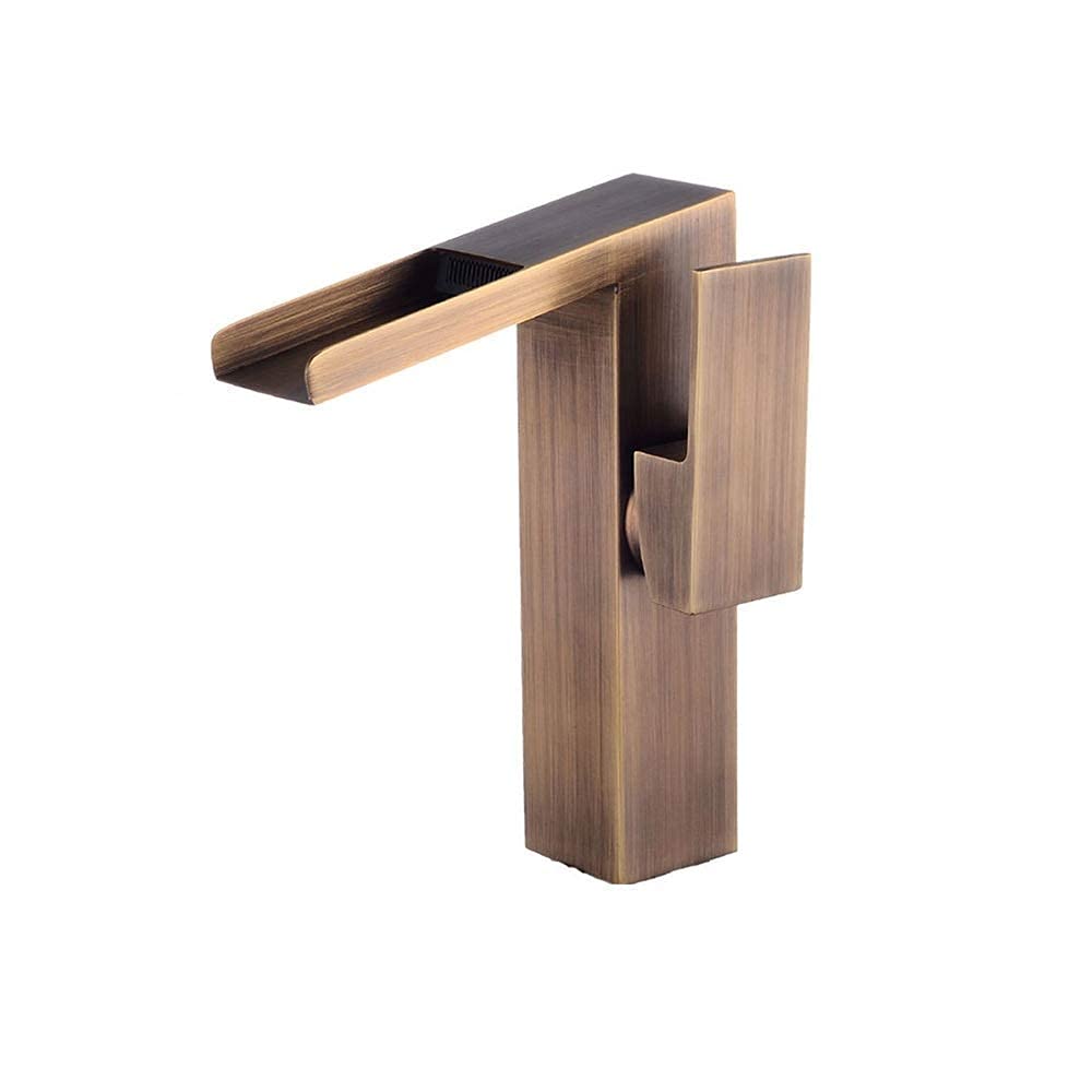Taps, Brass Waterfall Basin Sink Mixer Tap Modern Bathroom Lever Faucet,31Cm