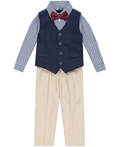 Image of Nautica Baby Boys 4-piece Suit Set with Dress Shirt, Vest, Pants, and Tie