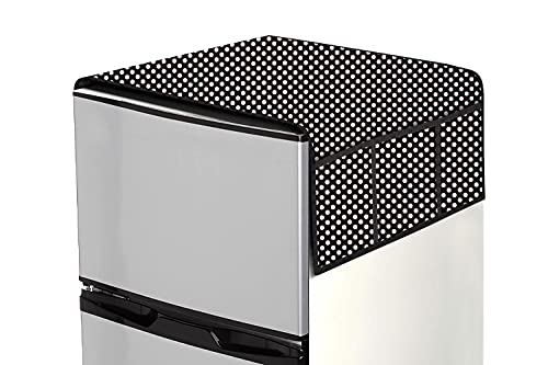 Image of Stylista Refridgerator top Cover Suitable for Samsung RR20A181BU8 /HL, 192 Liter Fridge, Dimension (WXD) 65x111 CM, Polka dot Pattern Grey