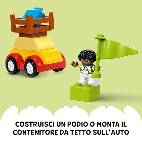 DUPLO Classic Scatola Mattoncini – Auto e Camion - Gioco Didattico per Bambini e Bambine da 1+ anni - Giocattolo Educativo con Mattoncini 1-2-3, 2 Figure e 3 Basi per Ruote - Idea regalo - 10439 - Lego - Immagine 6