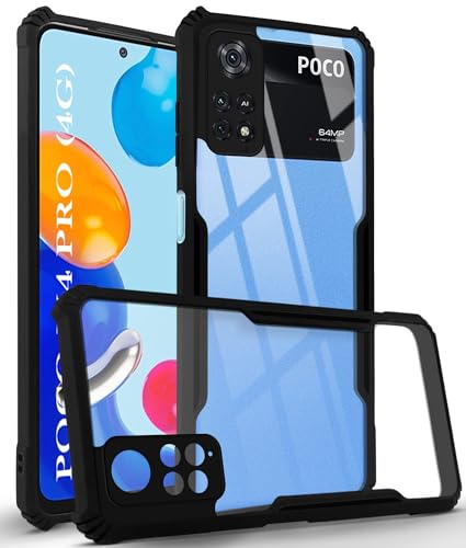 Image of Jkobi Back Cover Case for Poco M4 Pro 4G (Shockproof with Polycarbonate Clear Panel | Professional Black)