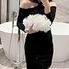 Pandalein Damen Blumen Clutch Seide Abendtasche Brauttasche Kleidertasche Handtasche mit Perlen Henkel Kette für Hochzeit Wedding Prom Party #2