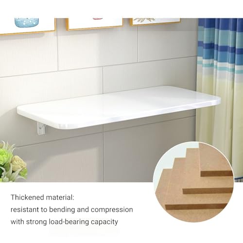 Table pliante murale blanche 90x30cm pour petit espace - 4