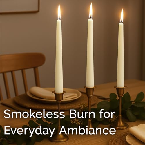 Image of Stonebriar Tall 10 inch Ivory Unscented 30 Pack Taper Candles