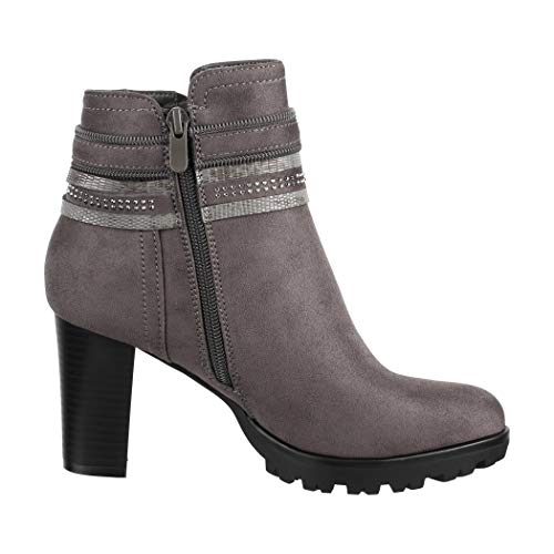Elara Damen Stiefelette Ankle Boots Chunkyrayan 2018 C292-1-Grey-41