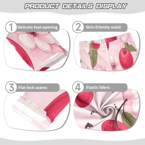 Bolaz Toddler Girls Leggings Printed Yoga Pants Leggings Red Cherry for Kids3