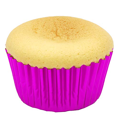 Image of Standard Hot Pink Foil Cupcake Liners Muffin Baking Cups for Party and More, 100-Count