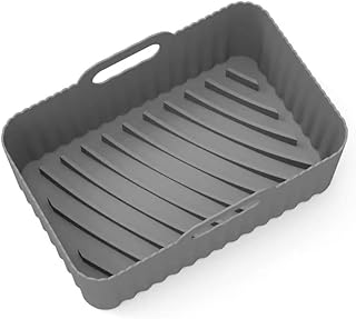 Grey K&F, Ninjas Dual Air Fryer Silicone Pot, Reusable Double Air Fryer, Air Fryer Liner, Silicone Air Fryer Accessories, Suitable for Ninja Air Fryer, Oven, and Microwave