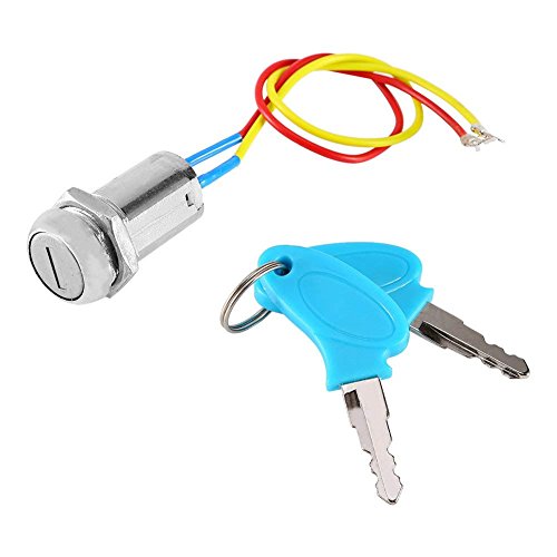 2 Wires Ignition Switch Key Starter Switch with 2 Keys On-Off for Electric