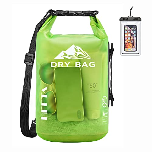 Image of HEETA Dry Bag Waterproof for Women Men, 5L /10L /20L /30L /40L Roll Top Lightweight Dry Storage Bag Backpack with Phone Case for Travel Swimming Boating Kayaking Paddle Board Camping Beach Accessories